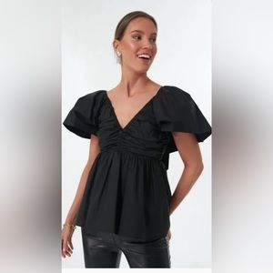 Black flutter sleeve Hyacinth House, Small Black With tags. Brand new Tuckernuck